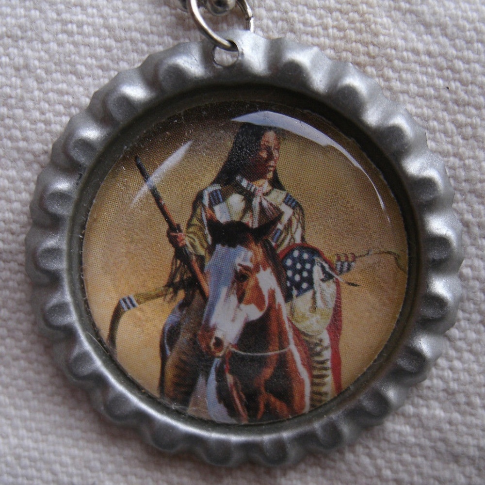 Indian on Paint Horse Necklace